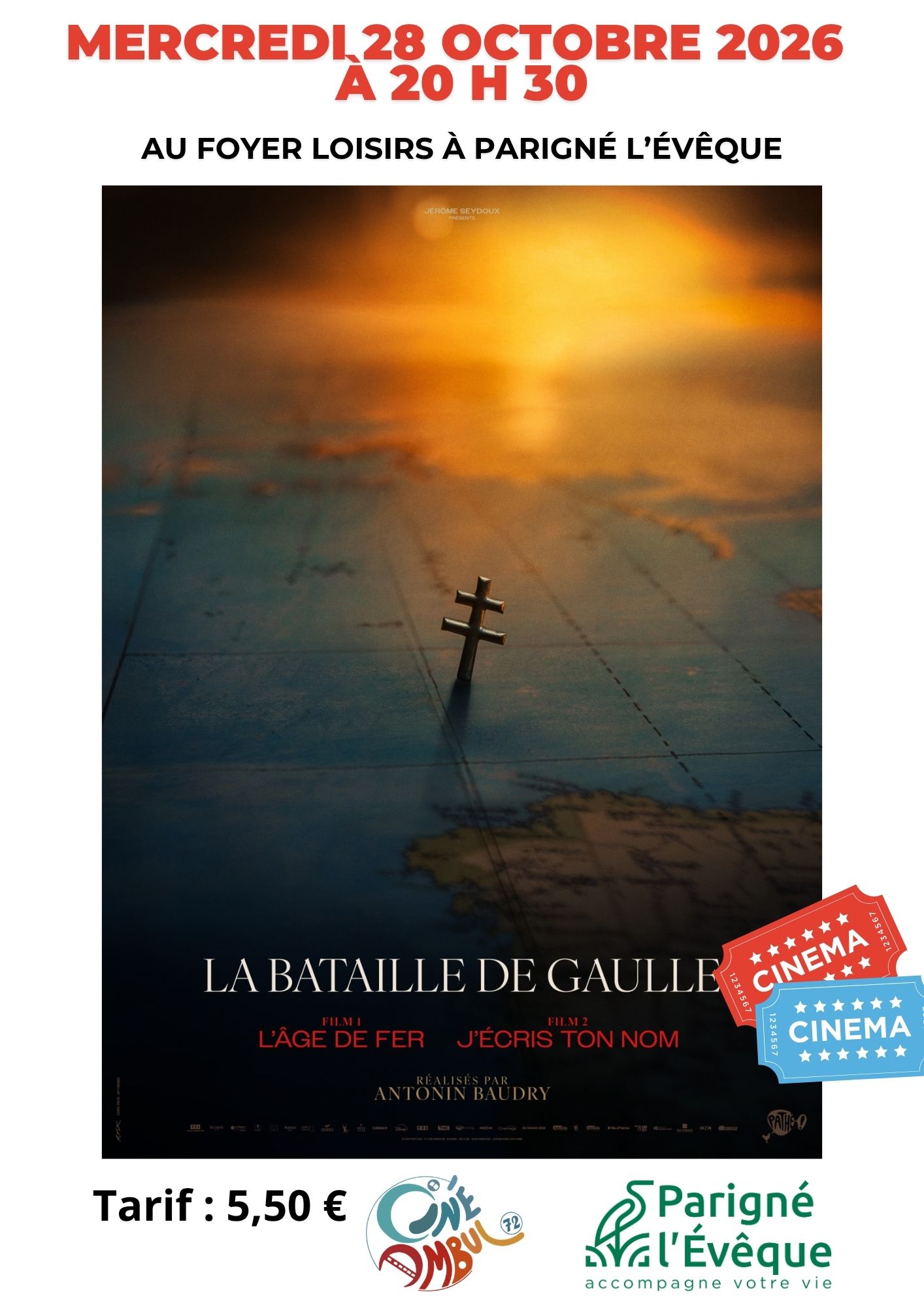 affiche cineambul - La Bataille de Gaulle pour le 28 octobre 2026